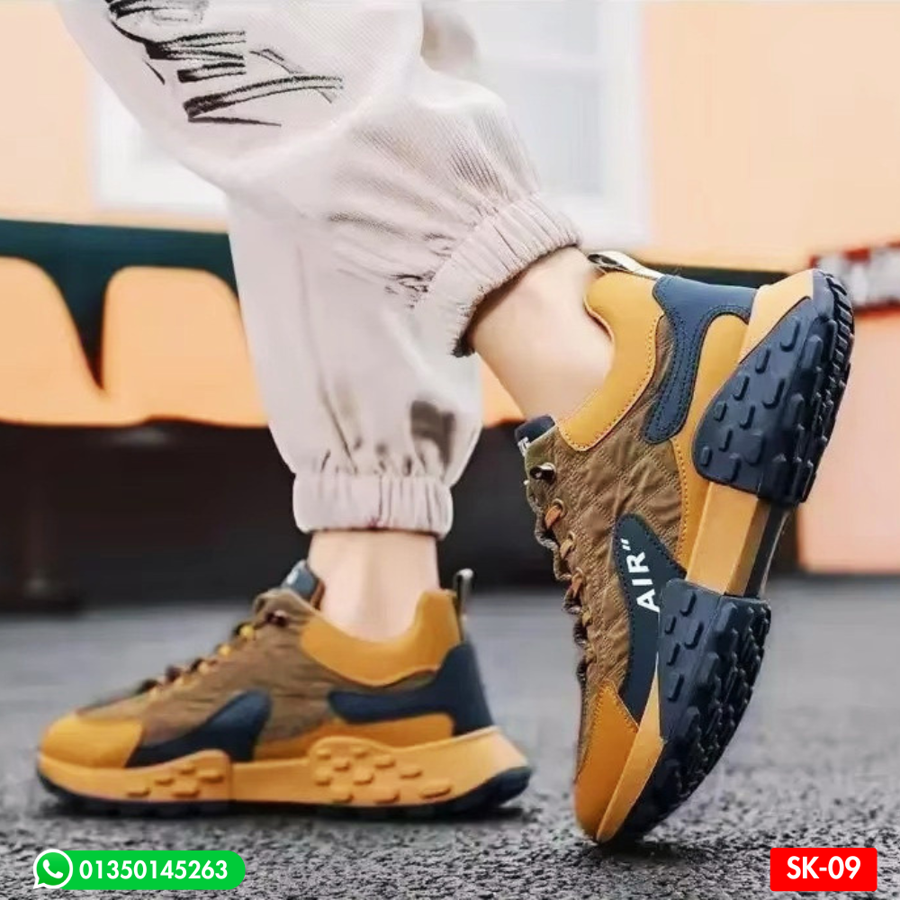 AirFlex Non-Slip Imported Sneakers for Men (Brown SK-09)
