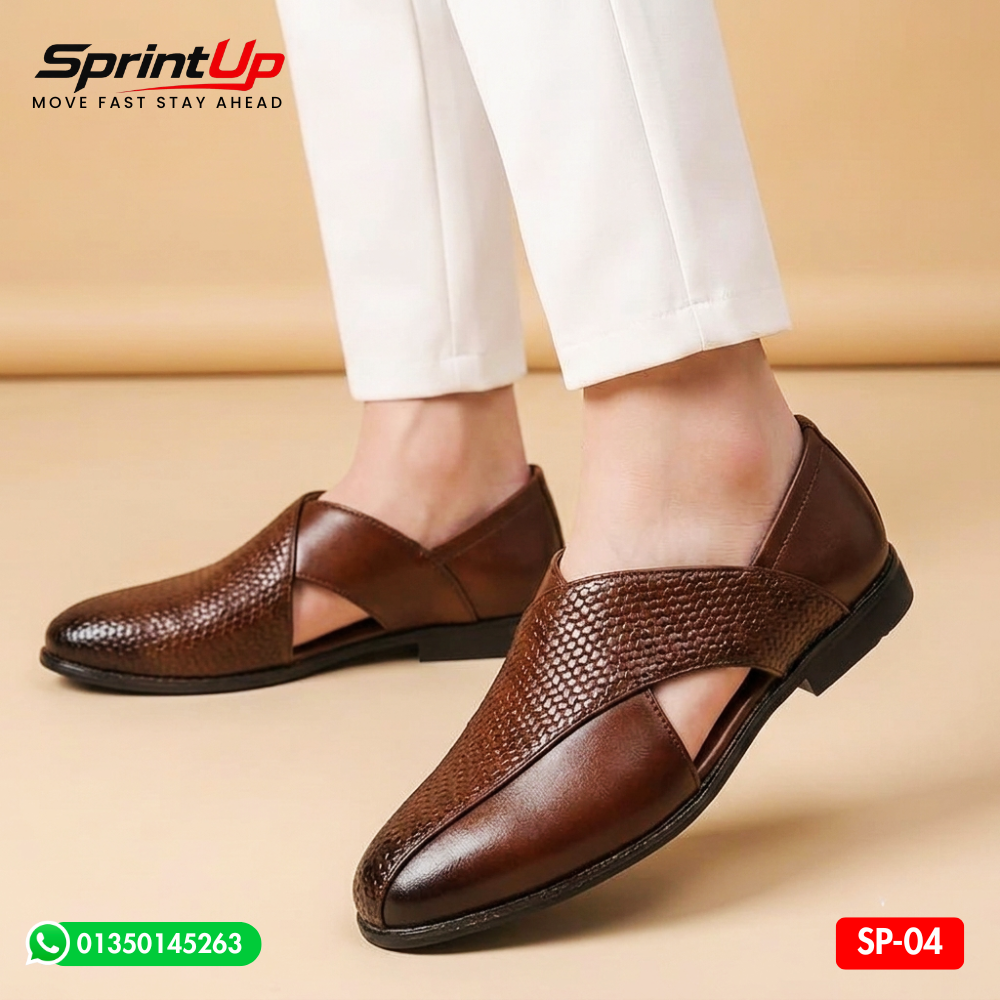 100% Original Leather Premium Quality Men’s Kabli Shoe SP-04 Chocolaet