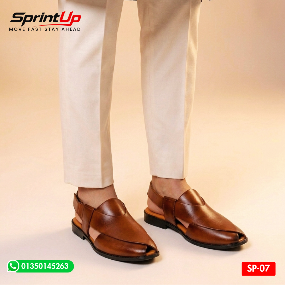 100% Original Leather Premium Quality Men’s Kabli Shoe  SP-07