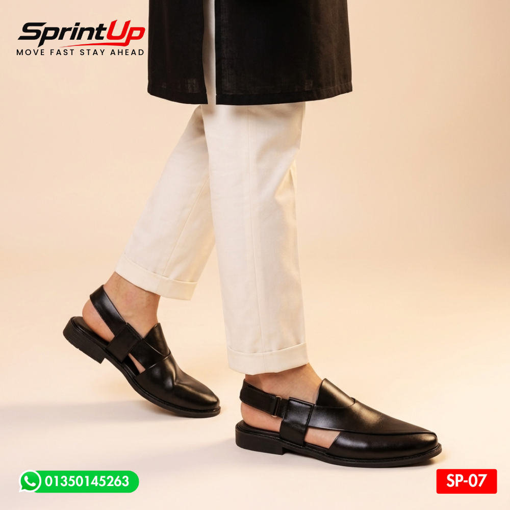 100% Original Leather Premium Quality Men’s Kabli Shoe SP-07 BLACK