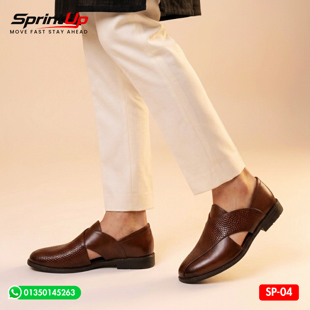 100% Original Leather Premium Quality Men’s Kabli Shoe SP-04 Chocolaet